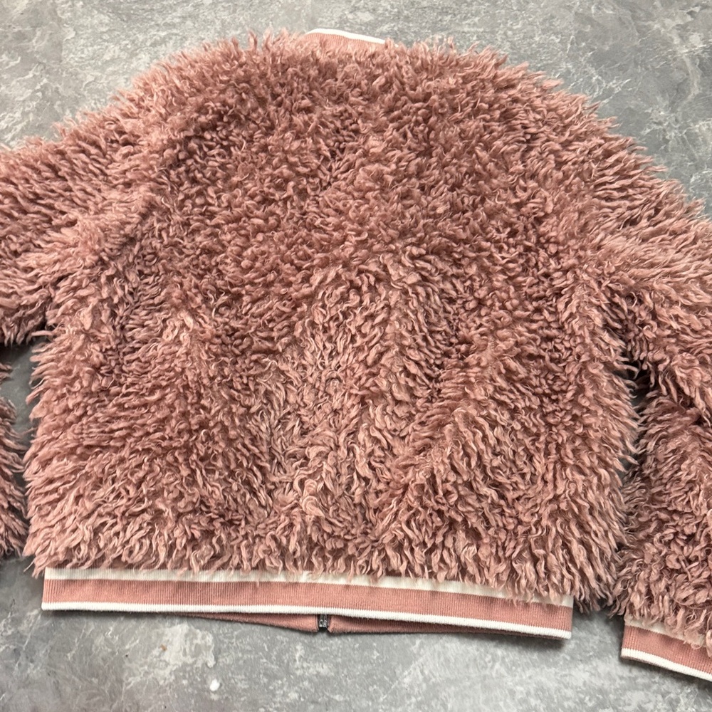 Zara Basic Fuzzy Zip-Up Jacket Medium - image 6